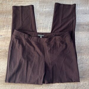 Eileen Fisher Pants Womens Brown Stretch Pull On Straight Leg Size Medium